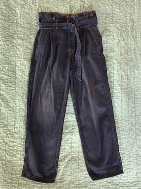 Vintage POLO Ralph Lauren High-Waisted Paperbag Jeans. Wide Leg Denim